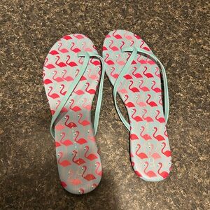 Flamingo Print Flip Flops Lauren Conrad women’s sz 10